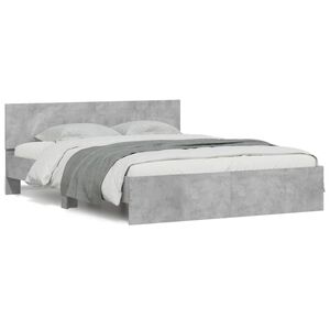 vidaXL Bedframe met hoofdeinde betongrijs 150x200 cm