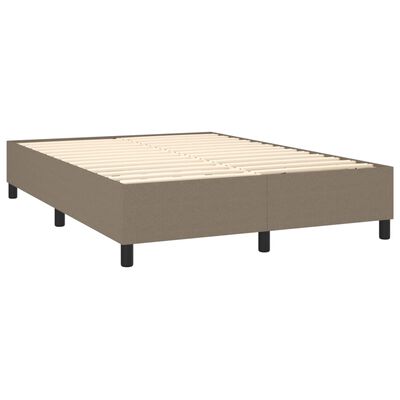 vidaXL Boxspring met matras stof taupe 140x190 cm