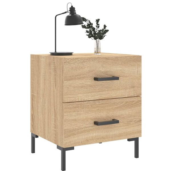 vidaXL Nachtkastjes 2 st 40x35x47,5 cm bewerkt hout sonoma eikenkleur