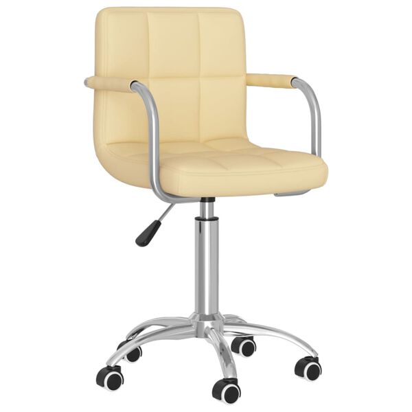 vidaXL Eetkamerstoelen 6 st draaibaar 6 st kunstleer cr&egrave;mekleurig