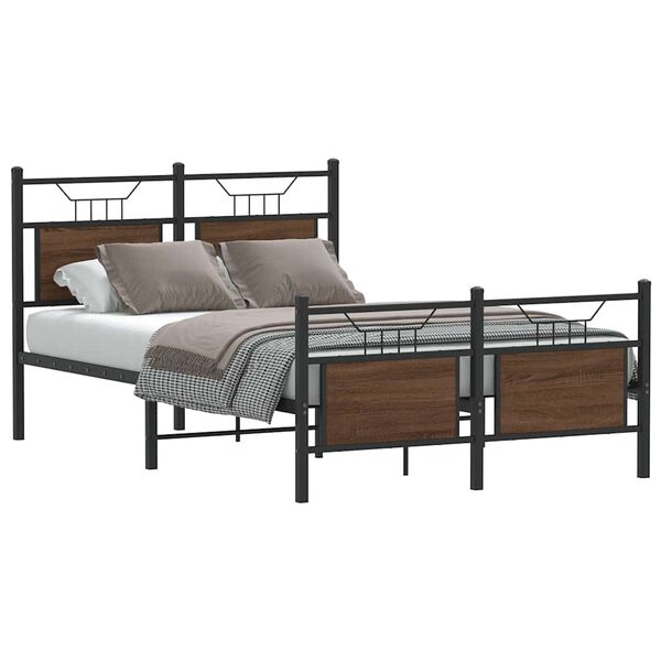 vidaXL Bedframe zonder matras bewerkt hout bruin eikenkleur 120x190 cm