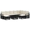 vidaXL Tuinbankenset 10 pcs Zwart poly rattan