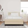 vidaXL Boxspring bed met matras met LED Cr&egrave;me 120 x 190 cm Stof