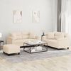 vidaXL 3-delige Loungeset met kussens microvezelstof beige