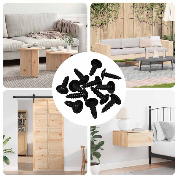 vidaXL Zelftappende Nagel 12 pcs Zwart 3,5 x 12 mm IJzer