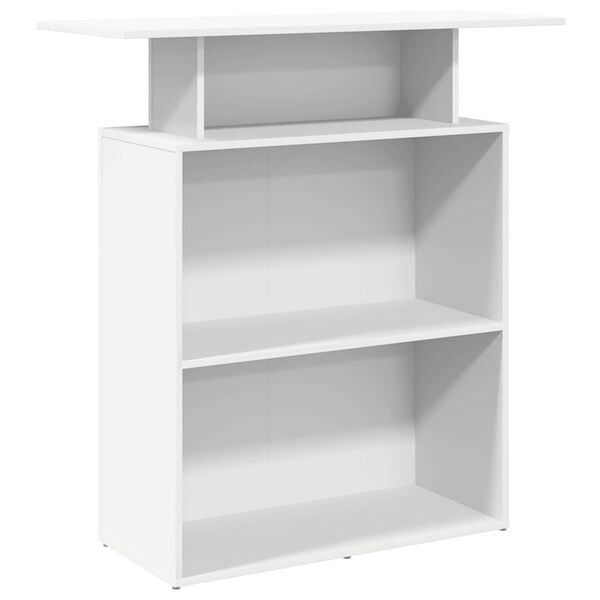 vidaXL Receptiebalie Wit 100x40x104 cm Bewerkt Hout