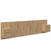 vidaXL Hoofdbord Met Kast 3 st Artisan Eiken Bewerkt hout