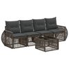 vidaXL Tuinbankenset 5 st Grijs en Donkergrijs poly rattan