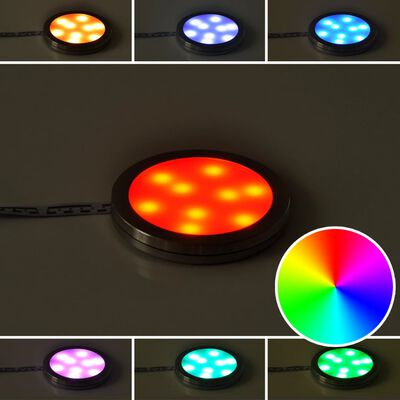 RGB LED keuken verlichting kit: 8 stuks + afstandsbediening