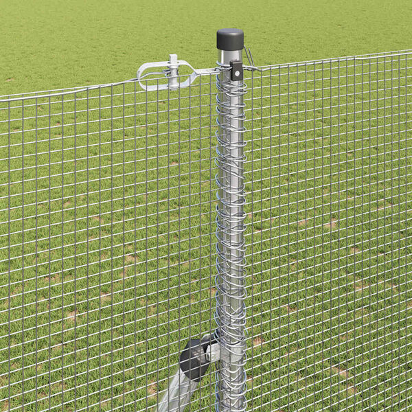 vidaXL Afrasteringspaal Zilver 10 x 1,5 m (12 x 12 mm gaas) Staal