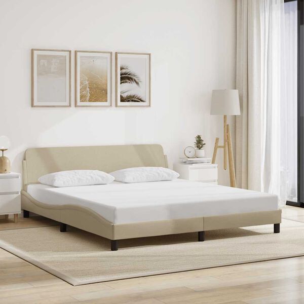 vidaXL Bedframe "Dover" stof cr&egrave;mekleurig 180x200 cm