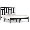 vidaXL Bedframe massief hout zwart 120x190 cm
