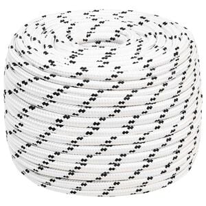 vidaXL Multifunctioneel gebruikstouw 14 mm 25 m Wit Polyester