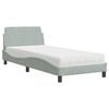 vidaXL Bed met matras "Dover" fluweel lichtgrijs 80x200 cm