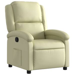 vidaXL Relaxfauteuil cr&egrave;mekleurig echt leer