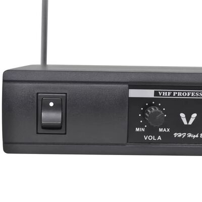 vidaXL Ontvanger met 2 draadloze microfoons VHF