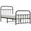 vidaXL Bedframe met hoofd- en voeteneinde metaal zwart 90x190 cm