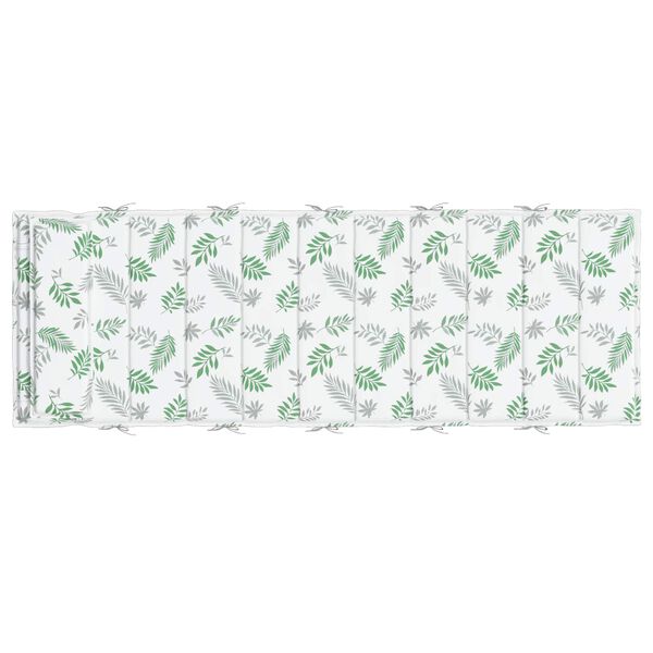 vidaXL Zon Loungerkussen Wit en groen 178 x 60 x 4 cm Oxford stof