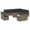 vidaXL 13-delige Loungeset met kussens poly rattan grijs