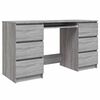 vidaXL Bureau 140x50x77 cm bewerkt hout grijs sonoma eikenkleurig