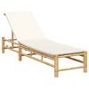 vidaXL Ligstoel met kussens 55x199x30 cm bamboe