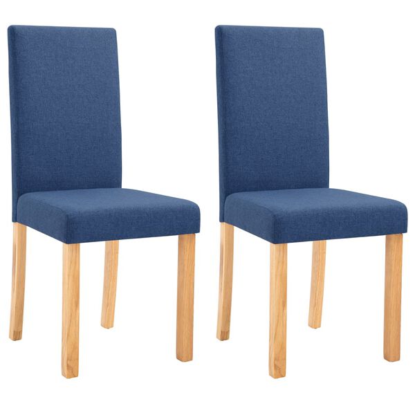 vidaXL Eetkamerstoelen 2 st stof blauw