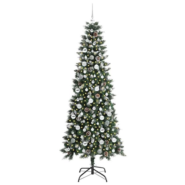 vidaXL Kunstkerstboom met 300 LED Groen 210 cm PVC en Plastic en Staal