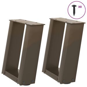 vidaXL Salontafelpoten 2 st U-vormig 30x(30-31) cm staal naturel