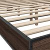 vidaXL Bedframe bewerkt hout metaal bruin eikenkleur 135x190 cm