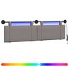 vidaXL Hangend hoofdbord Taupe Stof