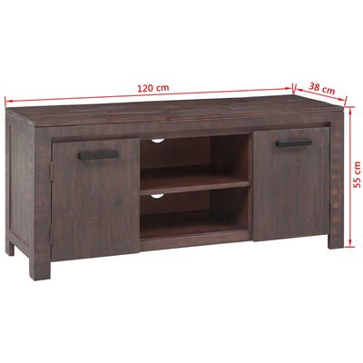 vidaXL TV-meubel rook-look 120x38x55 cm massief acaciahout