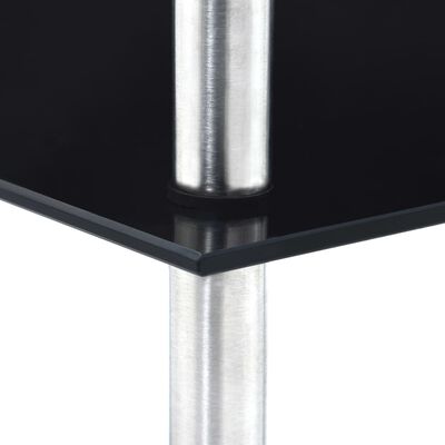 vidaXL Kastje 4-laags 30x30x100 cm gehard glas zwart