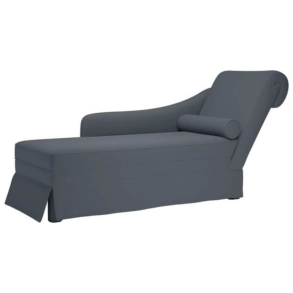vidaXL Chaise longue met bolster&rechterarmleuning fluweel donkergrijs