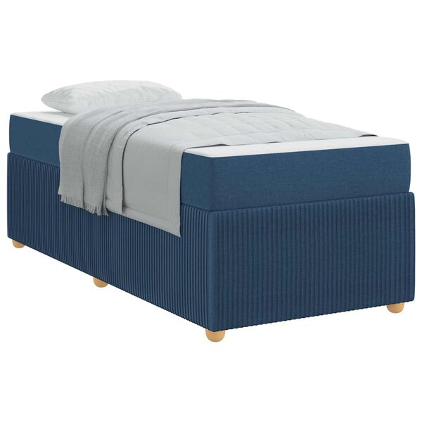 vidaXL Bedframe met matras Blauw 90 x 190 cm Stof