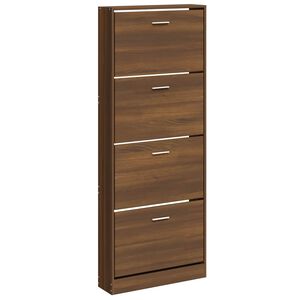 vidaXL Schoenenkast 59x17x150 cm bewerkt hout bruin eikenkleur
