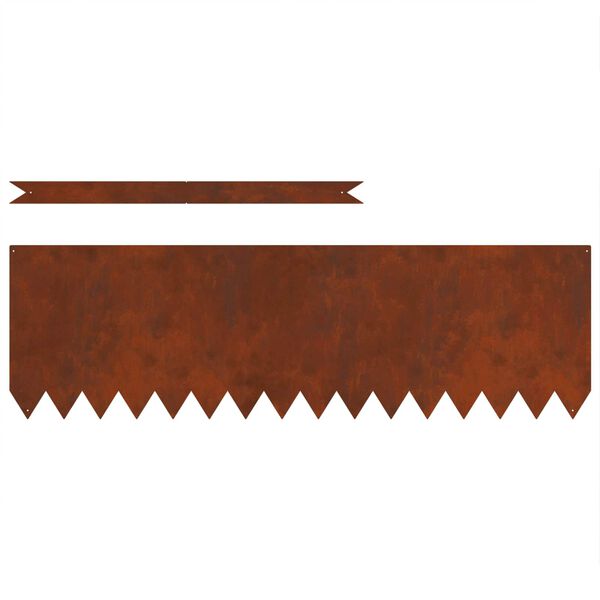 vidaXL Tuinrand 30 pcs Bruin 100 x 0.05 x 20 cm Cortenstaal