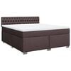 vidaXL Boxspring met matras stof donkerbruin 180x200 cm