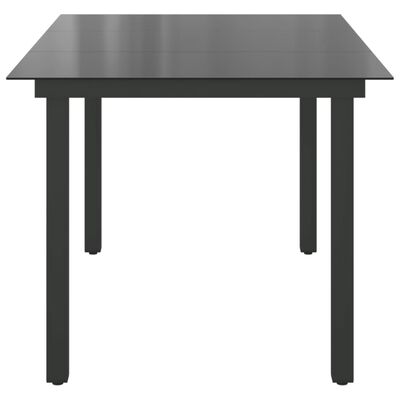 vidaXL Tuintafel 150x90x74 cm aluminium en glas zwart