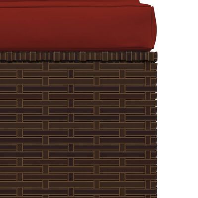 vidaXL 4-delige Loungeset met kussens poly rattan bruin