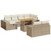 vidaXL 11-delige Tuinset met kussens poly rattan beige