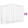 vidaXL Schanskorven 8 st gewelfd 200x50x140/160 cm ijzer