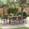 vidaXL Tuin eettafelset 9 pcs Zwart poly rattan