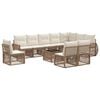 vidaXL Tuinbankenset 11 st Beige en Cr&egrave;me Wit poly rattan