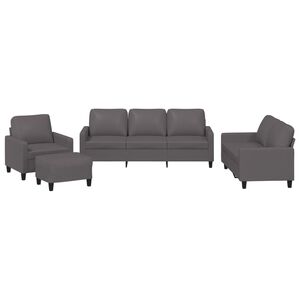 vidaXL 4-delige Loungeset met kussens kunstleer bruin