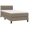vidaXL Boxspring met matras en LED stof taupe 90x190 cm