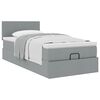 vidaXL Ottoman bed met matras 90x190cm stof lichtgrijs