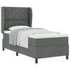 vidaXL Boxspring bed met hoofdeinde Donkergrijs 90 x 190 cm Stof