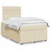 vidaXL Boxspring met matras stof cr&egrave;mekleurig 120x200 cm