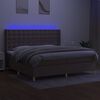 vidaXL Boxspring met matras en LED stof taupe 200x200 cm