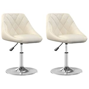 vidaXL Eetkamerstoelen draaibaar 2 st fluweel cr&egrave;mekleurig